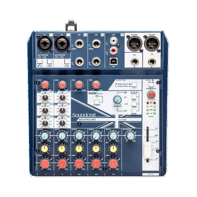 Soundcraft Notepad-8FX Notepad 8 Channel Desktop Mixer with USB and Lexicon Effects