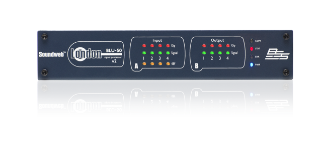 BSS BLU-50 (EU) 4 analog mic/line input, 4 analog output, networked signal processor w/ BLU link